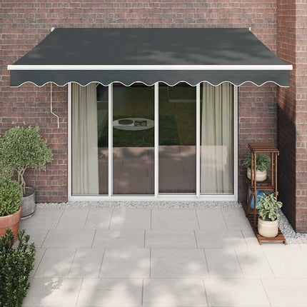 Markis infällbar antracit 3,5x2,5 m tyg&aluminium