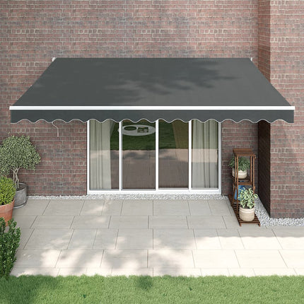 Markis infällbar antracit 4x3 m tyg&aluminium