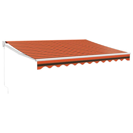 Markis infällbar orange och brun 3,5x2,5 m tyg&aluminium