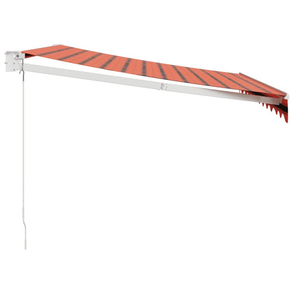 Markis infällbar orange och brun 3,5x2,5 m tyg&aluminium