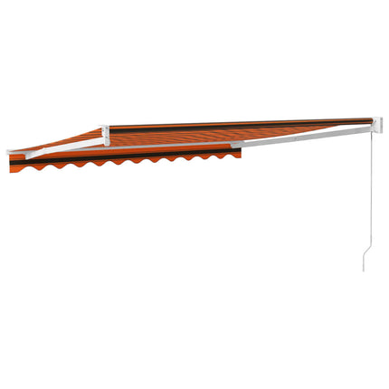 Markis infällbar orange och brun 3,5x2,5 m tyg&aluminium