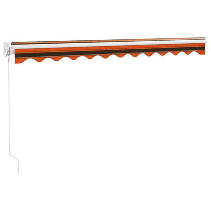 Markis infällbar orange och brun 3,5x2,5 m tyg&aluminium