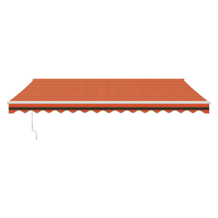Markis infällbar orange och brun 4x3 m tyg&aluminium