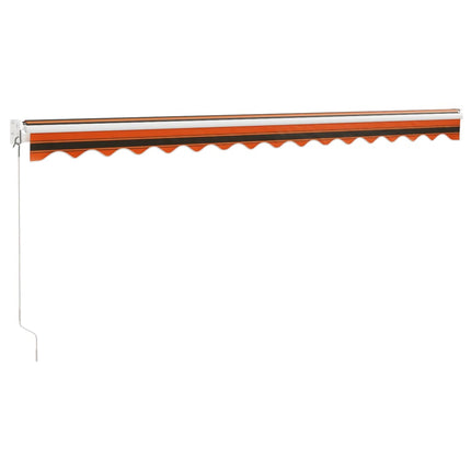Markis infällbar orange och brun 4x3 m tyg&aluminium