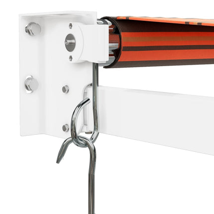 Markis infällbar orange och brun 4x3 m tyg&aluminium