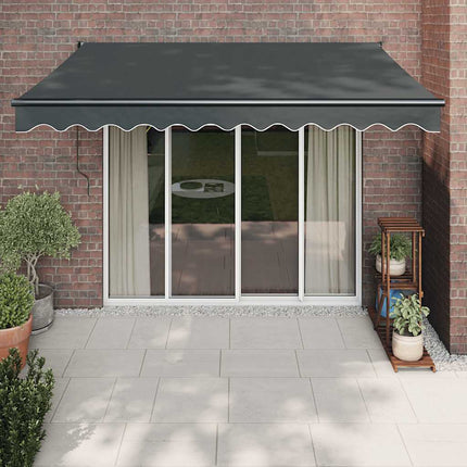 Markis infällbar antracit 3,5x2,5 m tyg&aluminium