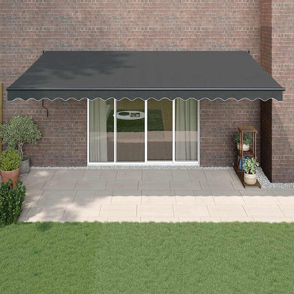 Markis infällbar antracit 5x3 m tyg&aluminium