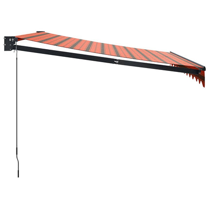 Markis infällbar orange och brun 3x2,5 m tyg&aluminium