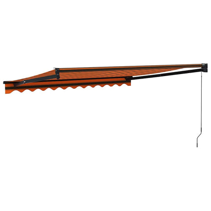 Markis infällbar orange och brun 3,5x2,5 m tyg&aluminium