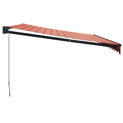 Markis infällbar orange och brun 4,5x3 m tyg&aluminium