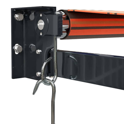 Markis infällbar orange och brun 4,5x3 m tyg&aluminium