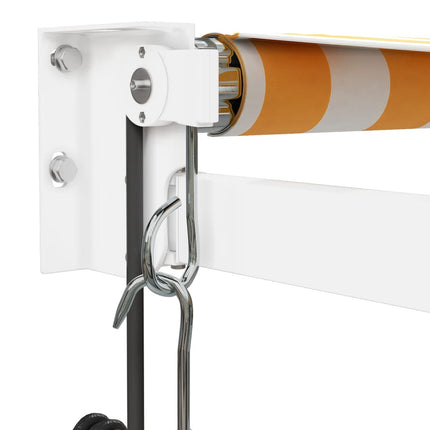 Automatisk infällbar markis gul och vit 3,5x2,5 m