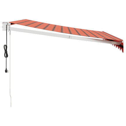 Automatisk infällbar markis orange och brun 3x2,5 m