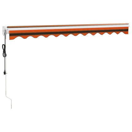 Automatisk infällbar markis orange och brun 3x2,5 m