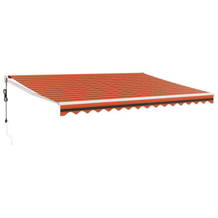 Automatisk infällbar markis orange och brun 4x3 m