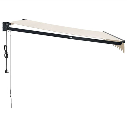 Automatisk infällbar markis gräddvit 3,5x2,5 m