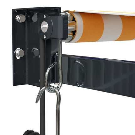 Automatisk infällbar markis gul och vit 3x2,5 m
