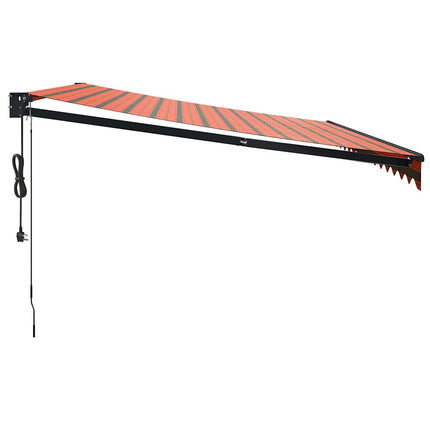 Automatisk infällbar markis orange och brun 4,5x3 m
