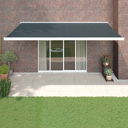 Markis infällbar antracit 5x3 m tyg&aluminium