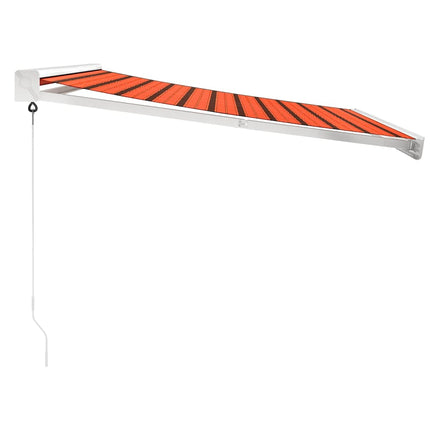 Markis infällbar orange och brun 3x2,5 m tyg&aluminium