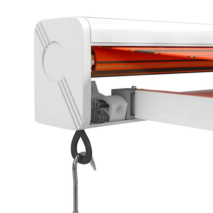 Markis infällbar orange och brun 3x2,5 m tyg&aluminium