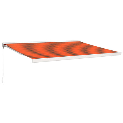 Markis infällbar orange och brun 4,5x3 m tyg&aluminium