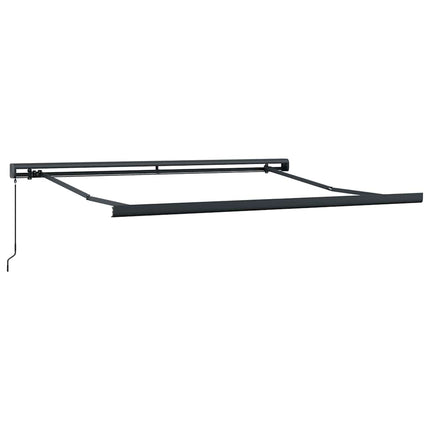 Markis infällbar gul och vit 3,5x2,5 m tyg&aluminium