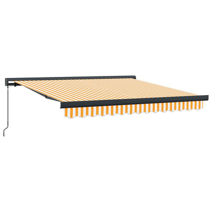 | Utdragbar markis | Blå och vit med vit ram 3,5 x 2,5 m