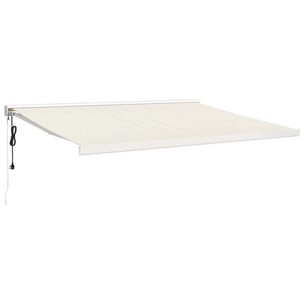 Markis infällbar gräddvit 4x3 m tyg&aluminium