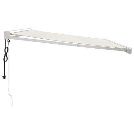 Markis infällbar gräddvit 4x3 m tyg&aluminium