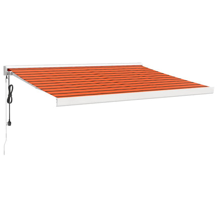 Markis infällbar orange och brun 3x2,5 m tyg&aluminium