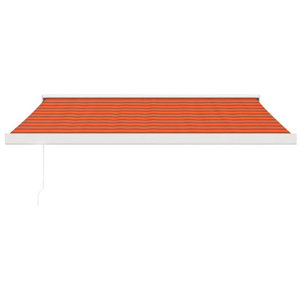 Markis infällbar orange och brun 3x2,5 m tyg&aluminium