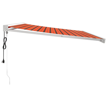 Markis infällbar orange och brun 4,5x3 m tyg&aluminium
