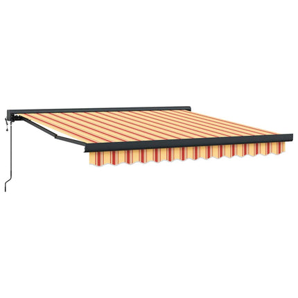 Markis infällbar gul och vit 3x2,5 m tyg&aluminium