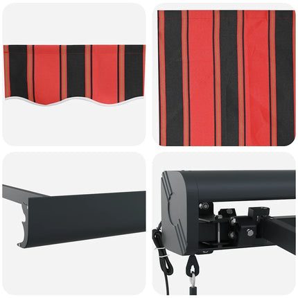 Markis infällbar orange och brun 4x3 m tyg&aluminium