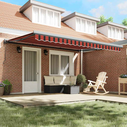 Markis infällbar orange och brun 4,5x3 m tyg&aluminium