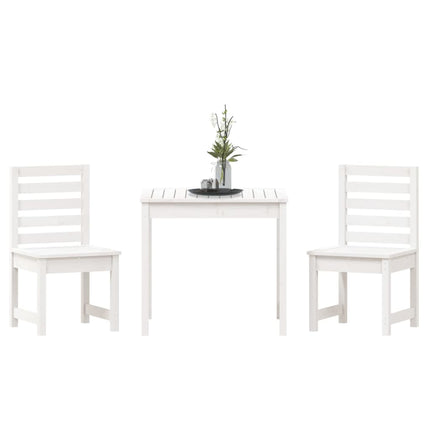 Caféset 3 delar vit massiv furu