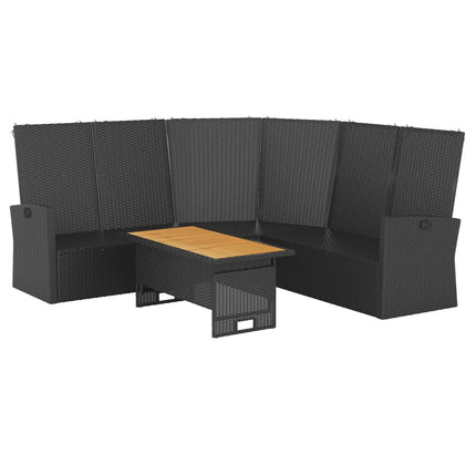 Loungegrupp med dynor 2 delar svart konstrotting