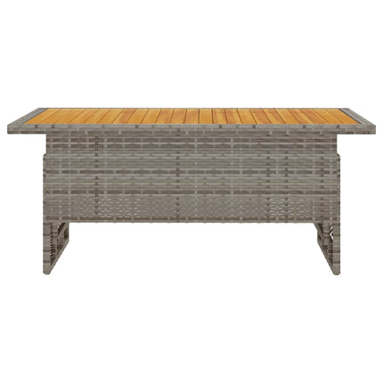 Trädgårdsbord grå 100x50x43/63 cm akaciaträ & konstrotting