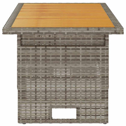 Trädgårdsbord grå 100x50x43/63 cm akaciaträ & konstrotting