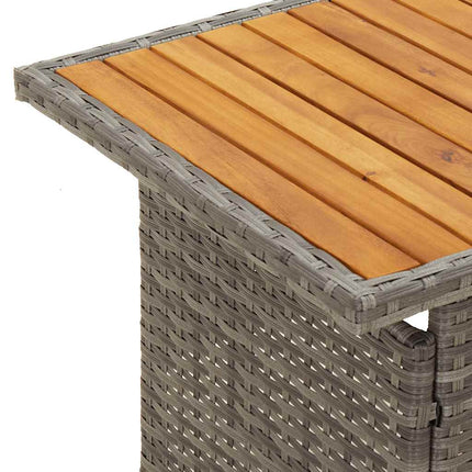 Trädgårdsbord grå 100x50x43/63 cm akaciaträ & konstrotting