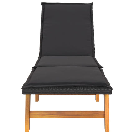 Solsäng med bord konstrotting och massivt akaciaträ
