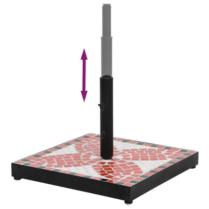 Parasollfot terrakotta och vit fyrkantig 12 kg
