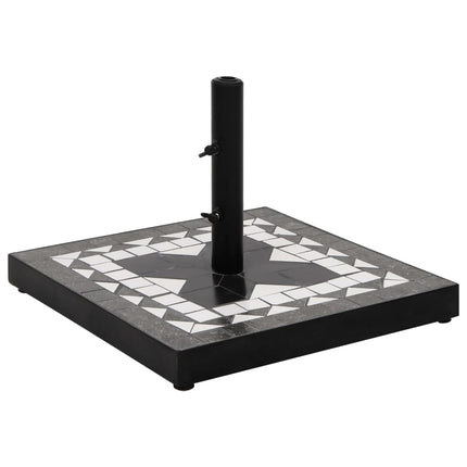 Parasollfot svart och vit fyrkantig 12 kg