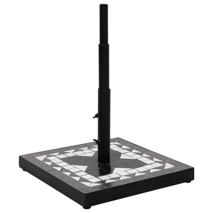 Parasollfot svart och vit fyrkantig 12 kg