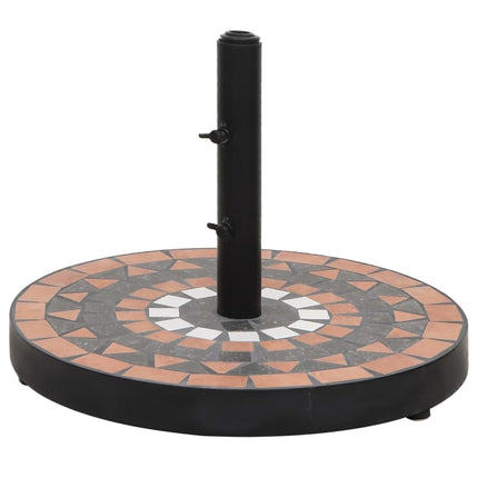 Parasollfot terrakotta och vit rund 12 kg
