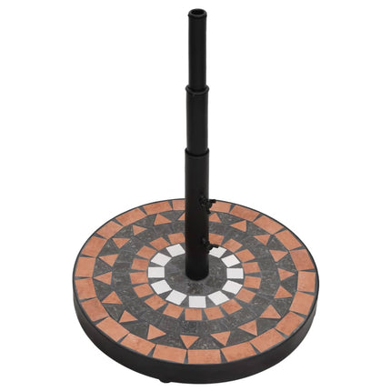 Parasollfot terrakotta och vit rund 12 kg