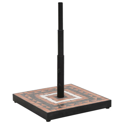 Parasollfot terrakotta och vit fyrkantig 12 kg