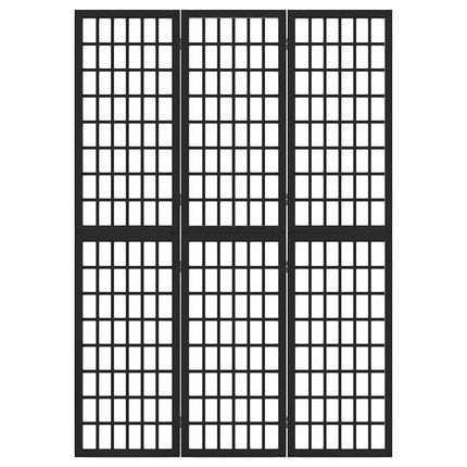 Rumsavdelare med 3 paneler japansk stil 120x170 cm svart