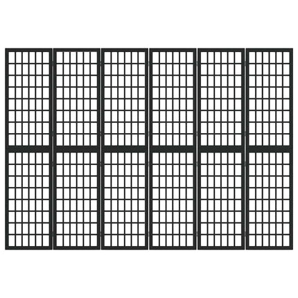 Rumsavdelare med 6 paneler japansk stil 240x170 cm svart